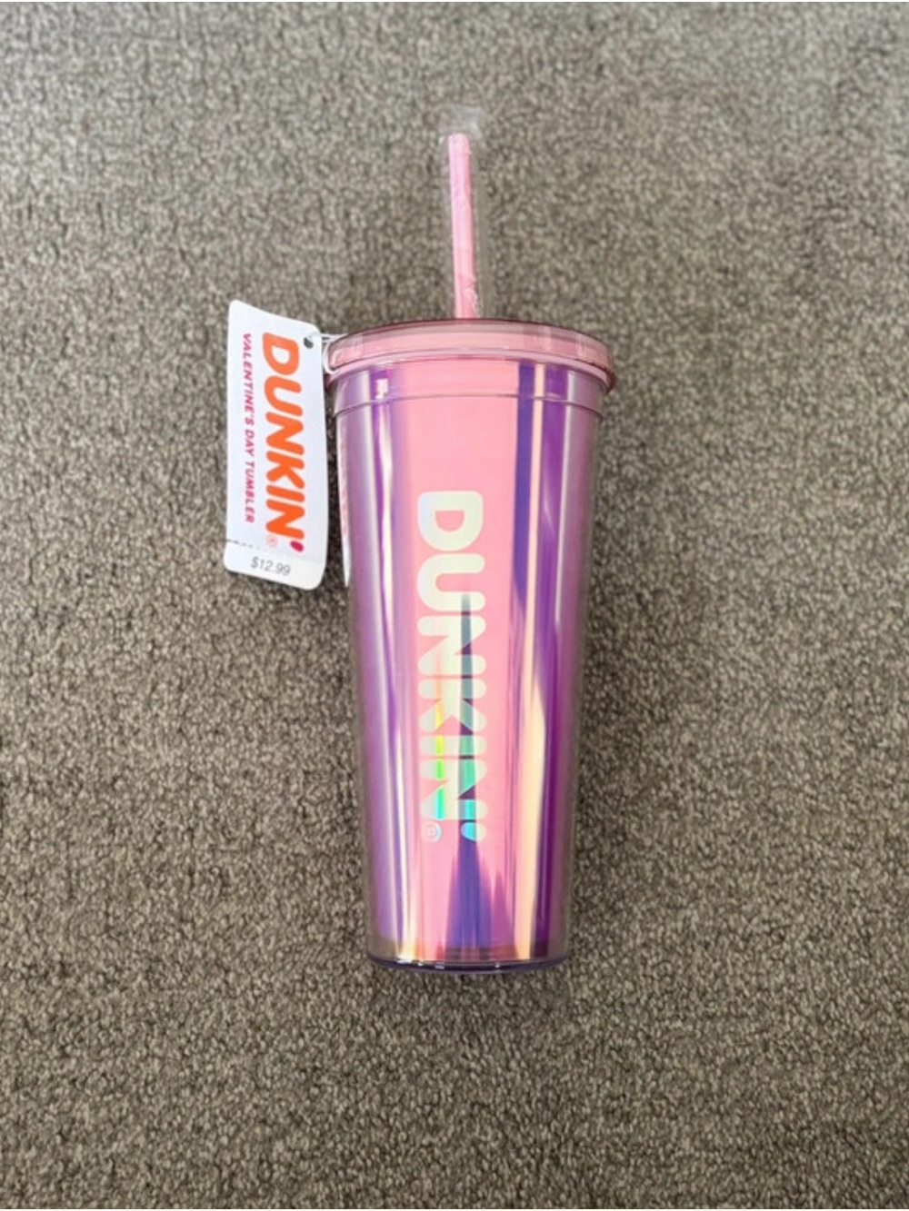 Dunkin’ Pink Reusable Tumbler with Straw
